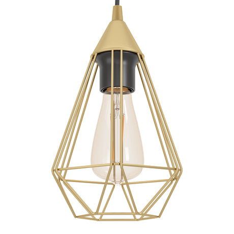 Eglo EU TARBES Pendant Light – Brushed Brass Steel, E27, Vintage Indoor Lighting