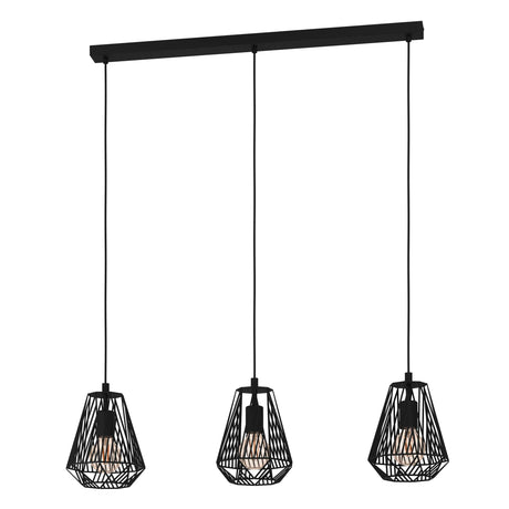 Eglo EU Stype Industrial Black Steel 3-Light Pendant