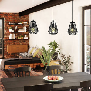 Eglo EU Stype Industrial Black Steel 3-Light Pendant