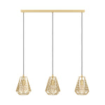 Eglo EU Stype Industrial Gold-Coloured Steel 3-Light Pendant
