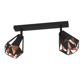 Eglo EU Carlton 7 2-Light Spotlight E27 Copper Antique 