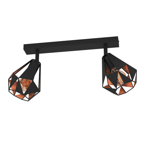 Eglo EU Carlton 7 2-Light Spotlight E27 Copper Antique 
