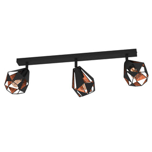 Eglo EU Carlton 7 3-Light Spotlight E27 Copper Antique 