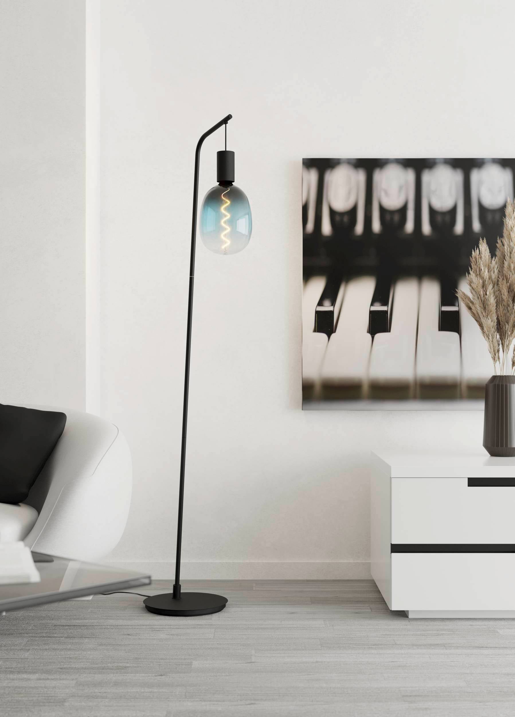 Eglo EU CLEMENTE Pendant Light – 540mm Chrome & Clear Glass, E27 Fitting
