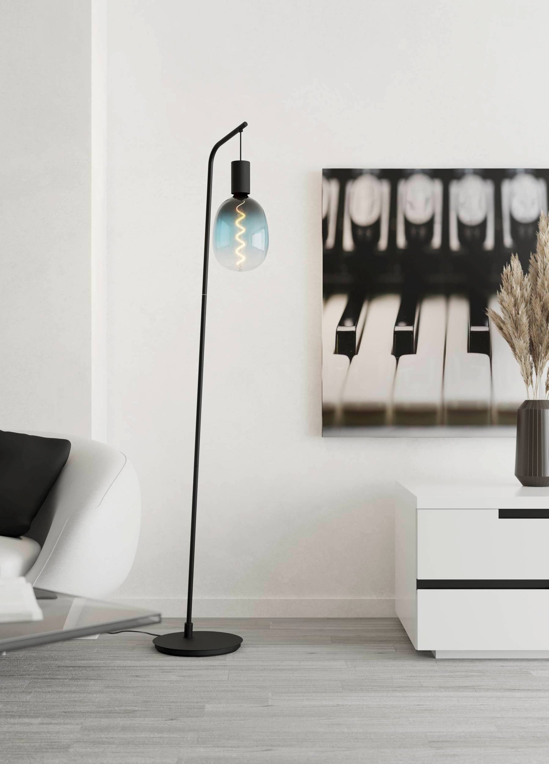 Eglo EU CLEMENTE Pendant Light – 540mm Chrome & Clear Glass, E27 Fitting