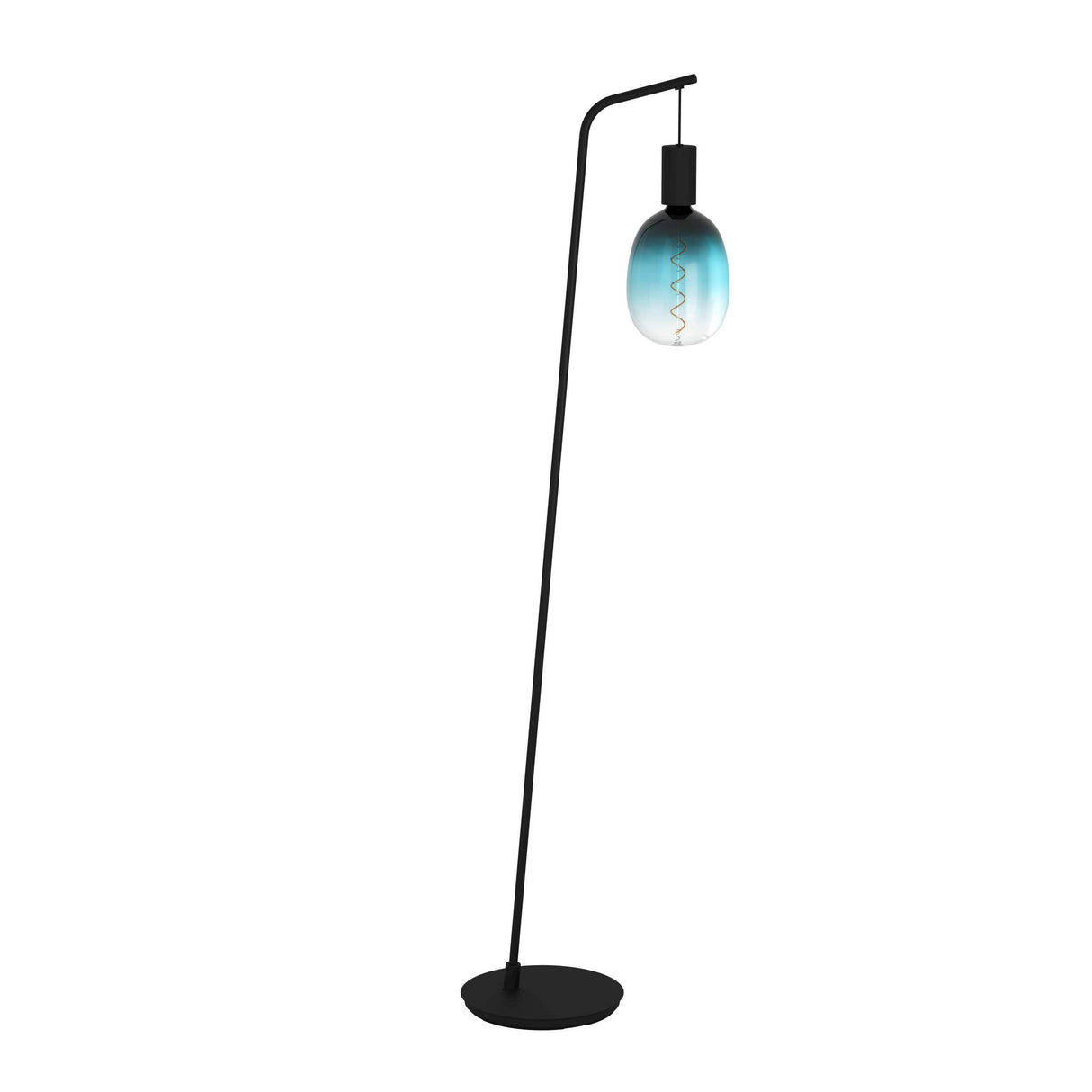 Eglo EU CRANLEY Vintage Floor Lamp – Black Steel, E27 Fitting, Foot Switch