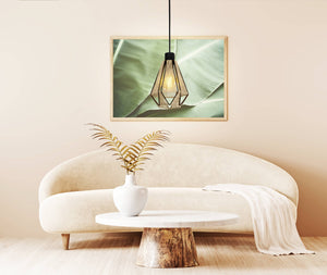 Eglo EU ADWICKLE Pendant Light – Black Steel, Natural Fabric Shade, E27, Vintage Indoor Pendant Lighting