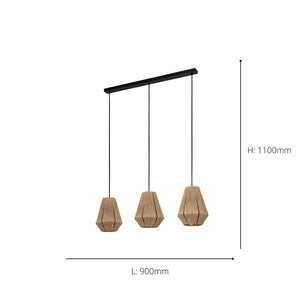Eglo EU Alderney 3 Set Pendant E27 Black
