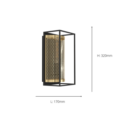 Eglo EU NOHALES Wall Light – Vintage Black & Brass Steel, E27, Indoor Lighting