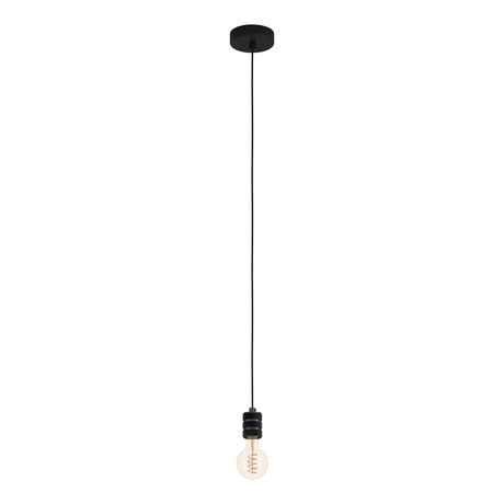 Eglo EU Single Pendant Light E27 Black YORTH