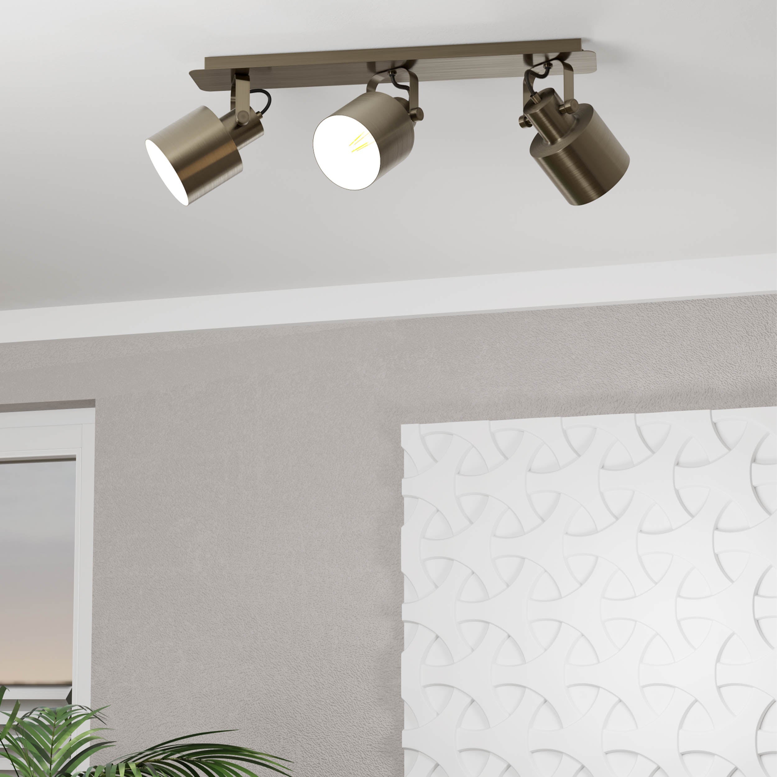 Eglo EU Matlock 3 Set Ceiling Light E27 Grey and Black product image - Endon Lighting from First Light Direct with great prices and fast UK delivery