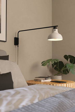 Eglo EU MATLOCK Wall Light – Adjustable Vintage Metal Wall Lamp, Black & Grey, E27, Inline Switch