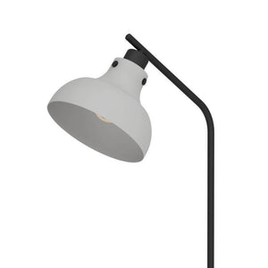 Eglo EU Matlock Floor Lamp Grey Conical Steel Shade with Round Black Base