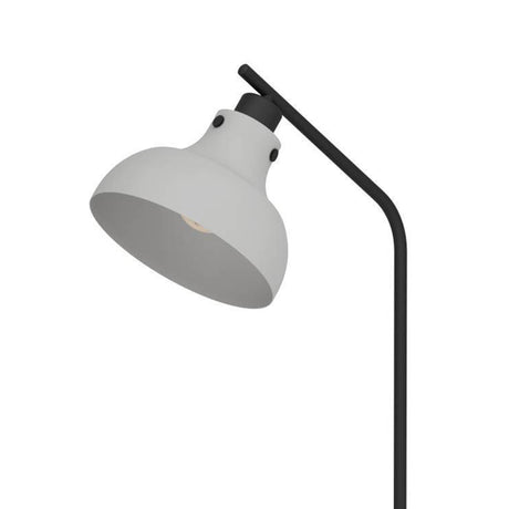 Eglo EU Matlock Floor Lamp Grey Conical Steel Shade with Round Black Base