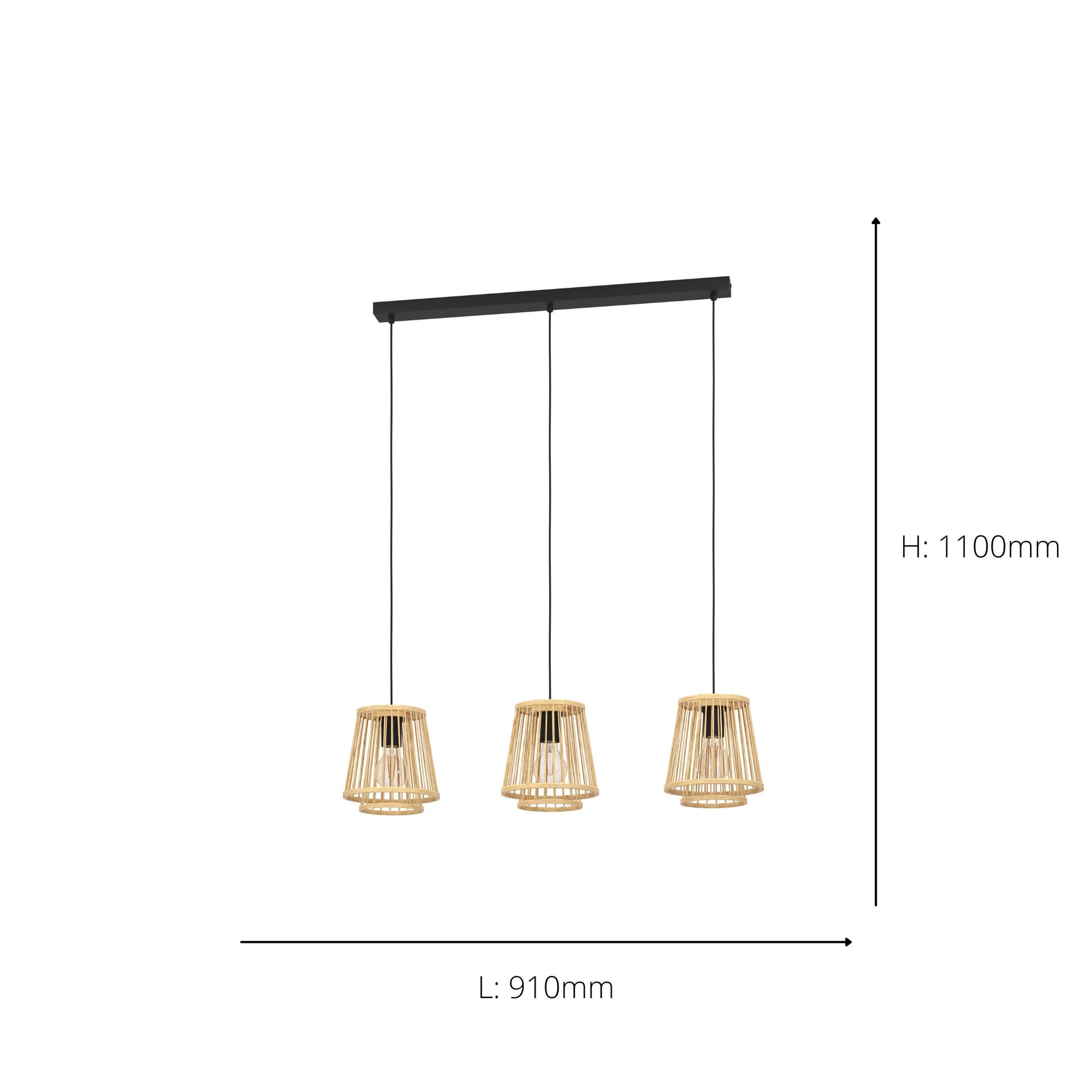 Eglo EU Hykeham 3 Set Pendant E27 Black
