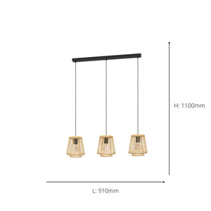 Eglo EU Hykeham 3 Set Pendant E27 Black