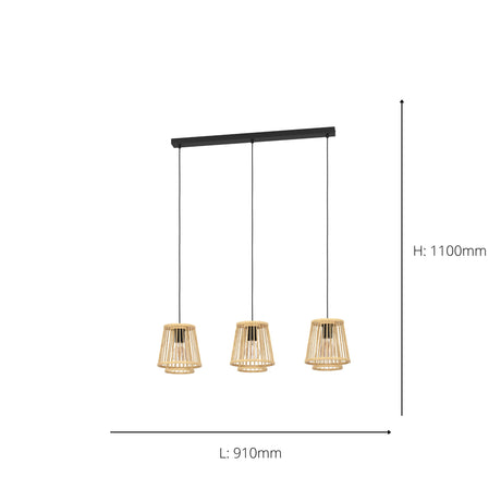 Eglo EU Hykeham 3 Set Pendant E27 Black