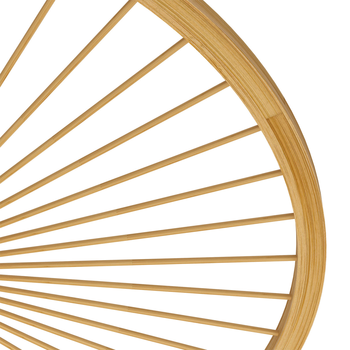 Eglo EU Leominster Wall or Ceiling Light Black Steel & Natural Bamboo Round Wheel Style Shade