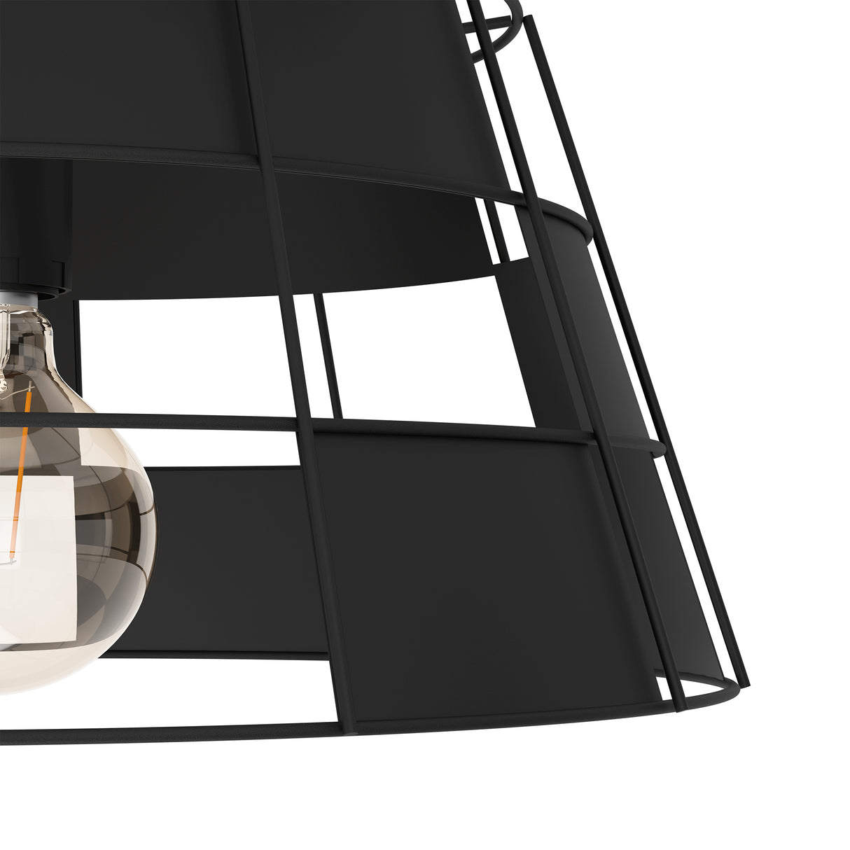 Eglo EU PONTEFRACT Pendant Light – Black Steel, E27, Vintage Industrial Indoor Pendant Lighting