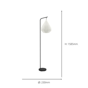 Eglo EU Minting Floor Lamp White Paper Shade with Black Steel Base, E27