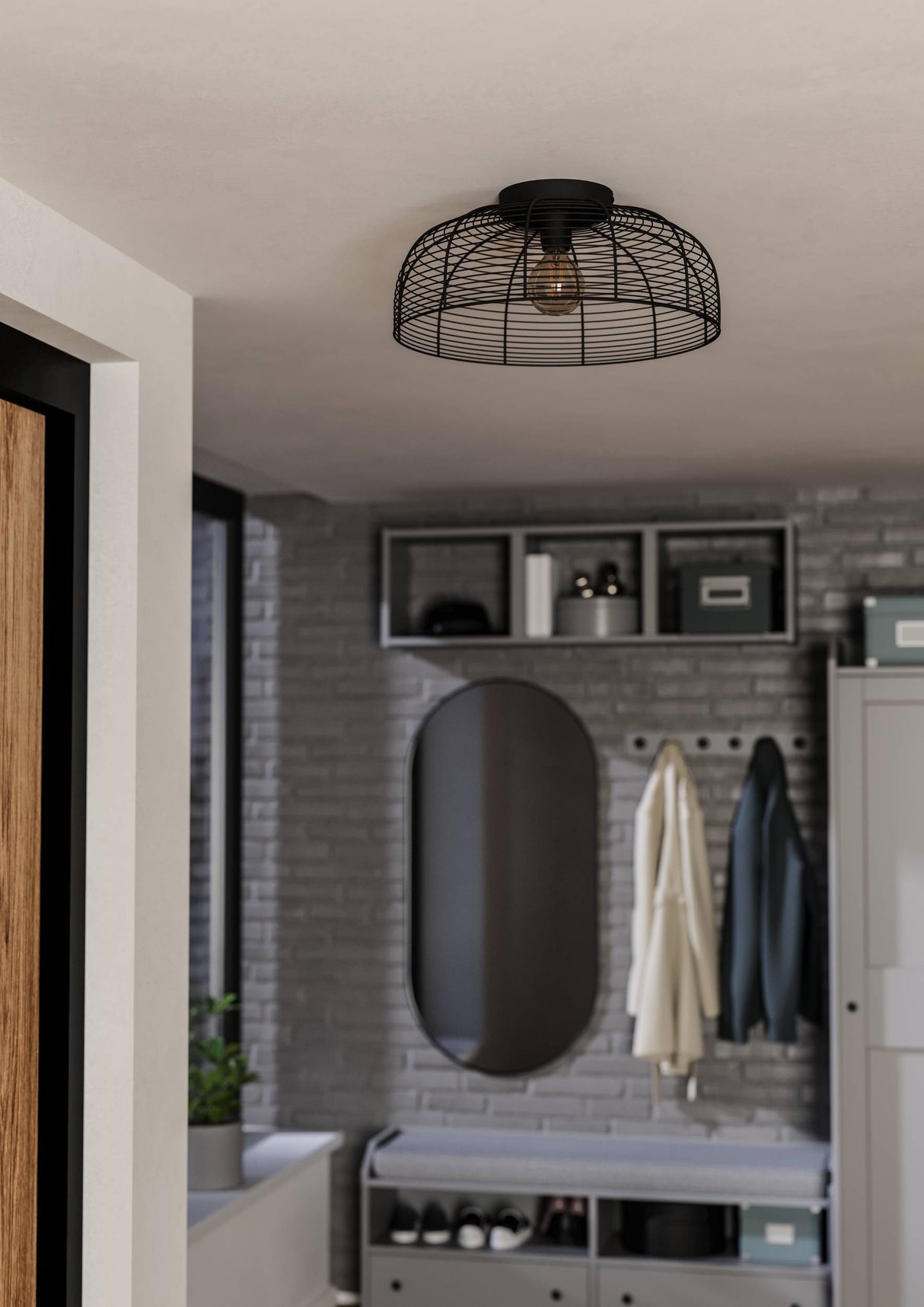 Eglo EU Rinroe Black Steel Wire Ceiling Light