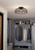 Eglo EU Rinroe Black Steel Wire Ceiling Light product image - Endon Lighting from First Light Direct with great prices and fast UK delivery