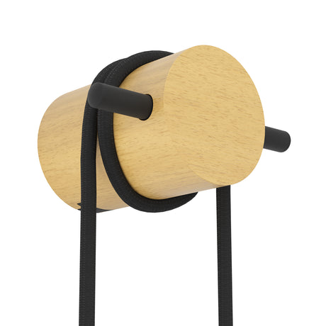 Eglo EU Buddon Wood & Steel Industrial Design Wall Light