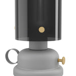 Eglo EU Gargrave Vintage Table Lamp Grey & Brushed Brass Steel with Smoked Glass Shade, E27