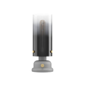 Eglo EU Gargrave Vintage Table Lamp Grey & Brushed Brass Steel with Smoked Glass Shade, E27