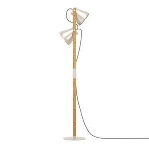 Eglo EU Cawton Industrial Wood and Steel 2-Light Floor Lamp