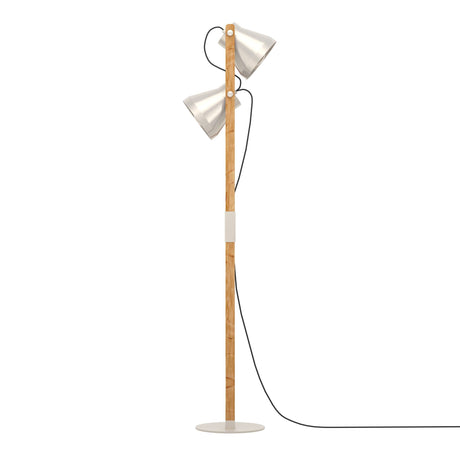 Eglo EU Cawton Industrial Wood and Steel 2-Light Floor Lamp