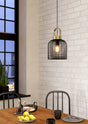 Eglo EU ROUNDHAM Pendant Light – Black & Brushed Brass Steel, E27, Vintage Indoor Lighting