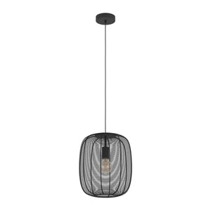 Eglo EU Rinroe Steel Rattan Pendant Black