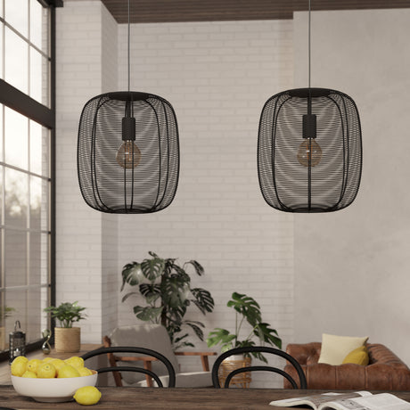 Eglo EU Rinroe Black Steel Wire 2-Light Pendant