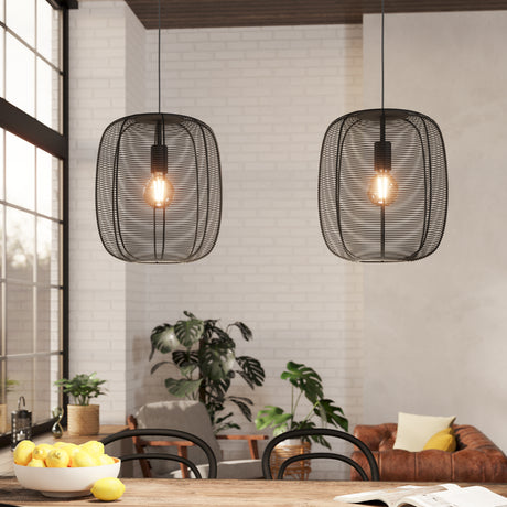 Eglo EU Rinroe Black Steel Wire 2-Light Pendant