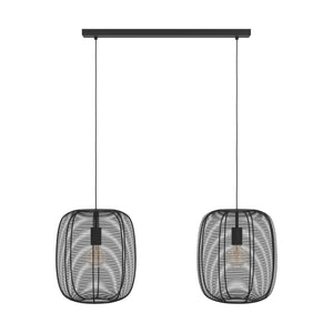 Eglo EU Rinroe Black Steel Wire 2-Light Pendant