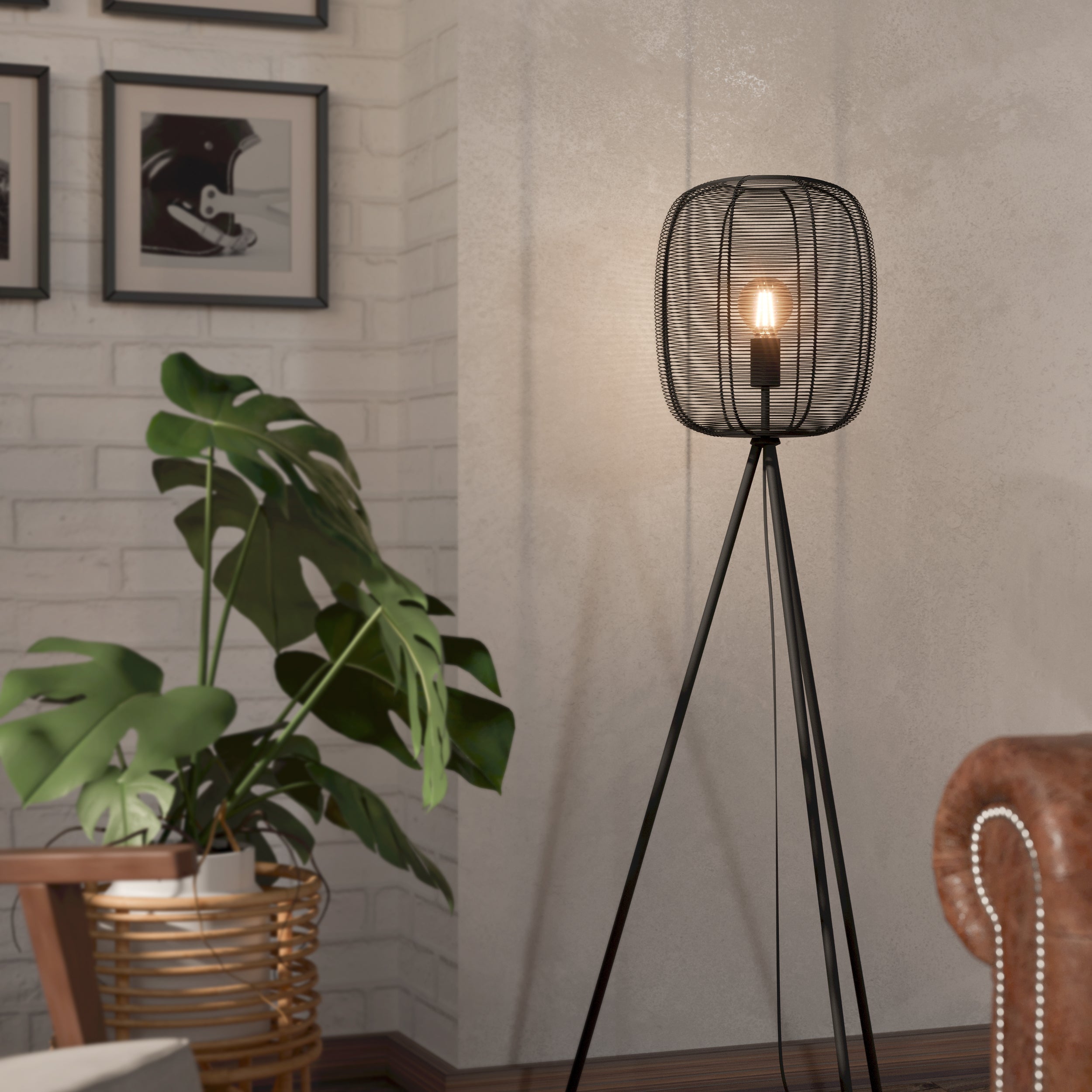 Eglo EU TORONA?1 Table Lamp – White & Natural Wood Desk Light, E14, Inline Switch, Office Lighting