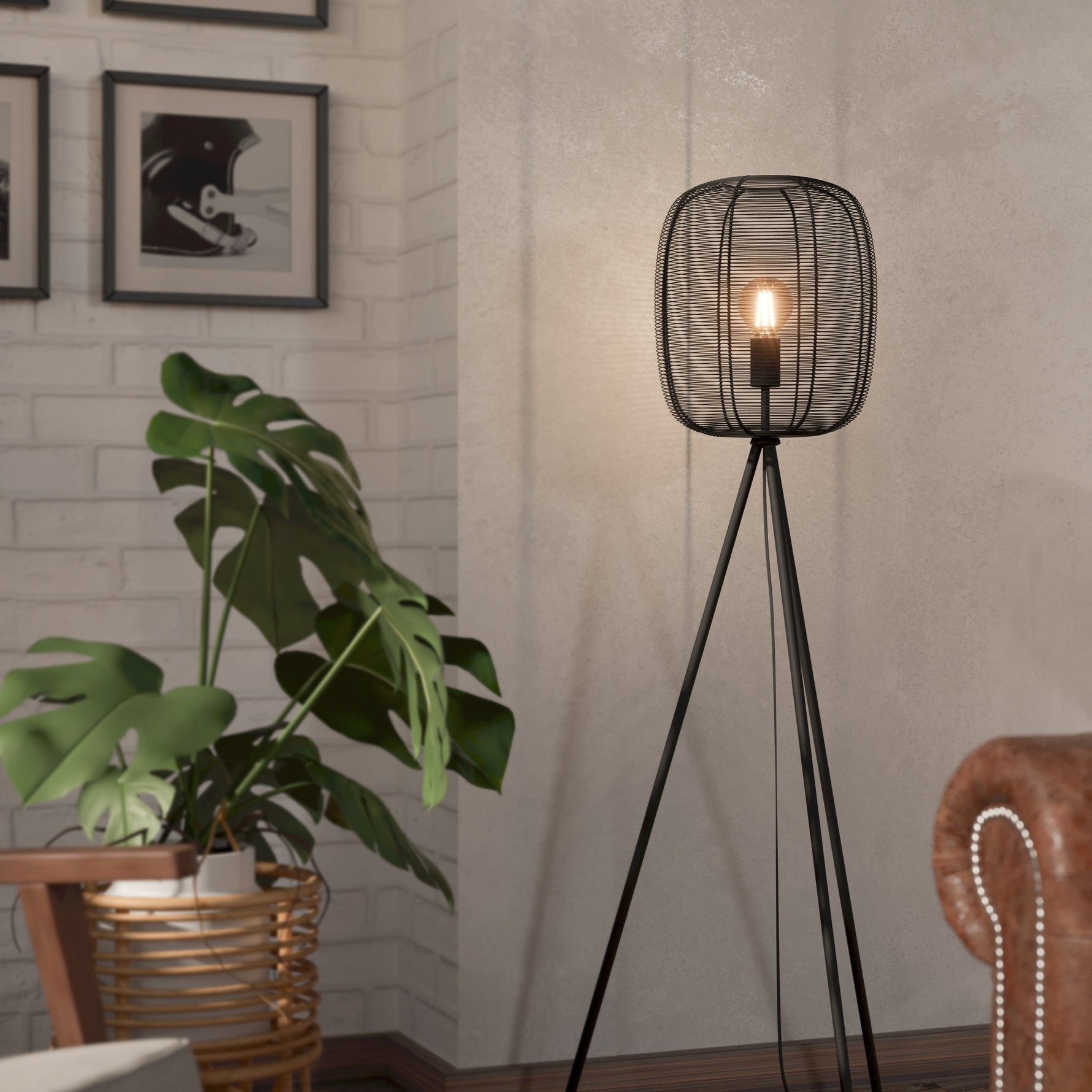 Eglo EU TORONA?1 Table Lamp – White & Natural Wood Desk Light, E14, Inline Switch, Office Lighting