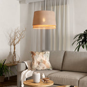 Eglo EU Tabley Black Steel & Fabric Contemporary Single Pendant