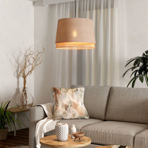 Eglo EU Tabley Black Steel & Fabric Contemporary Single Pendant