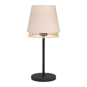 Eglo EU Tabley Black Steel & Fabric Contemporary Table Lamp