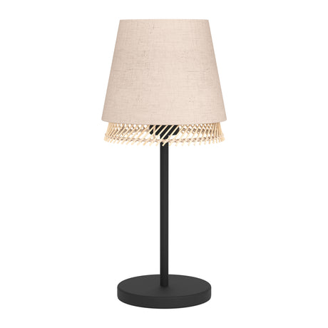 Eglo EU Tabley Black Steel & Fabric Contemporary Table Lamp