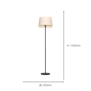 Eglo EU Tabley Black Steel & Fabric Contemporary Floor Lamp