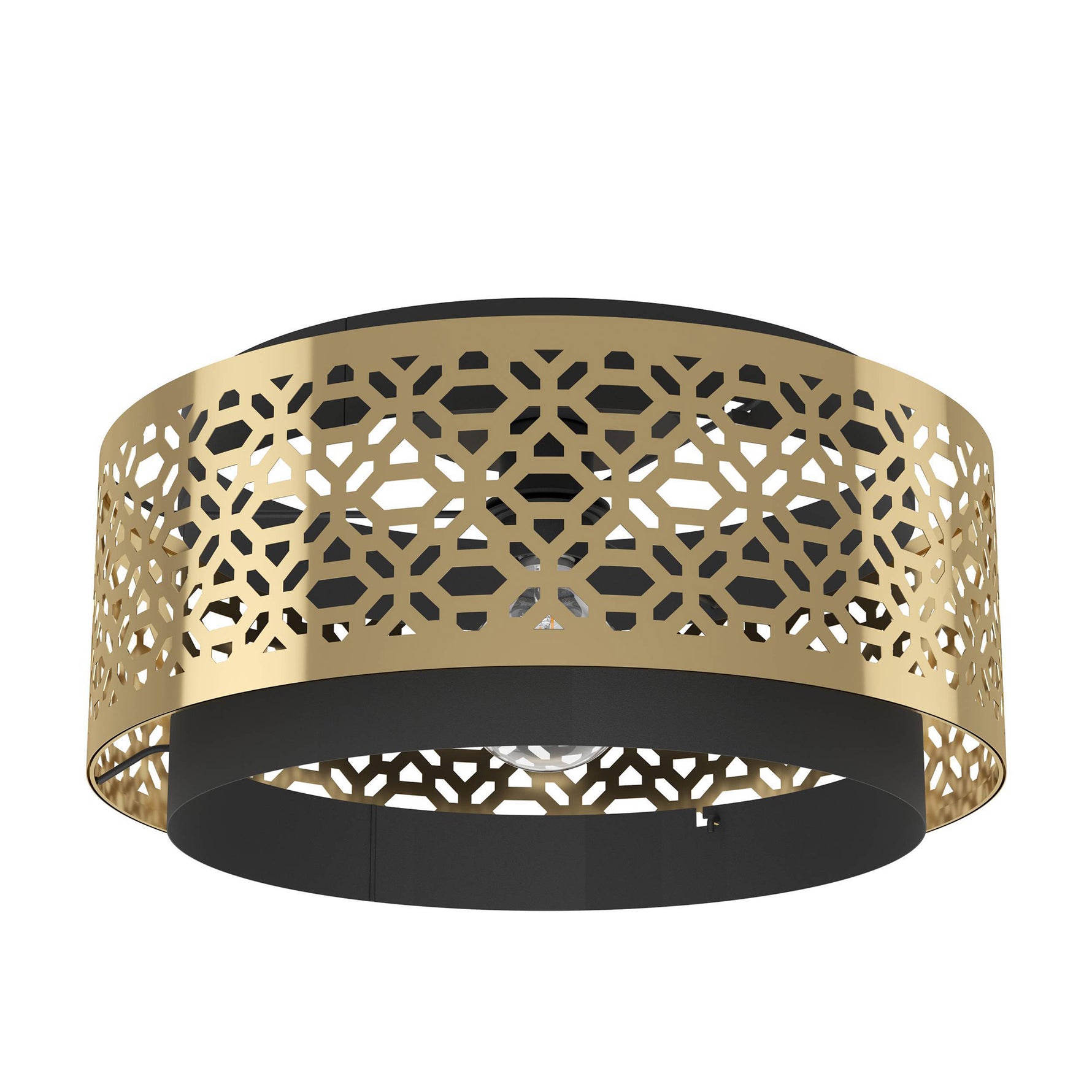 Eglo EU Sandbach Steel Brass Ceiling Light product image - Endon Lighting from First Light Direct with great prices and fast UK delivery