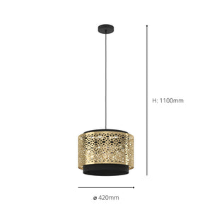 Eglo EU Sandbach Steel Brass Pendant Light