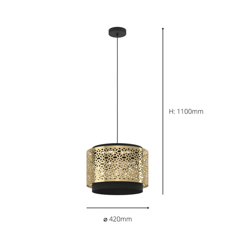 Eglo EU Sandbach Steel Brass Pendant Light