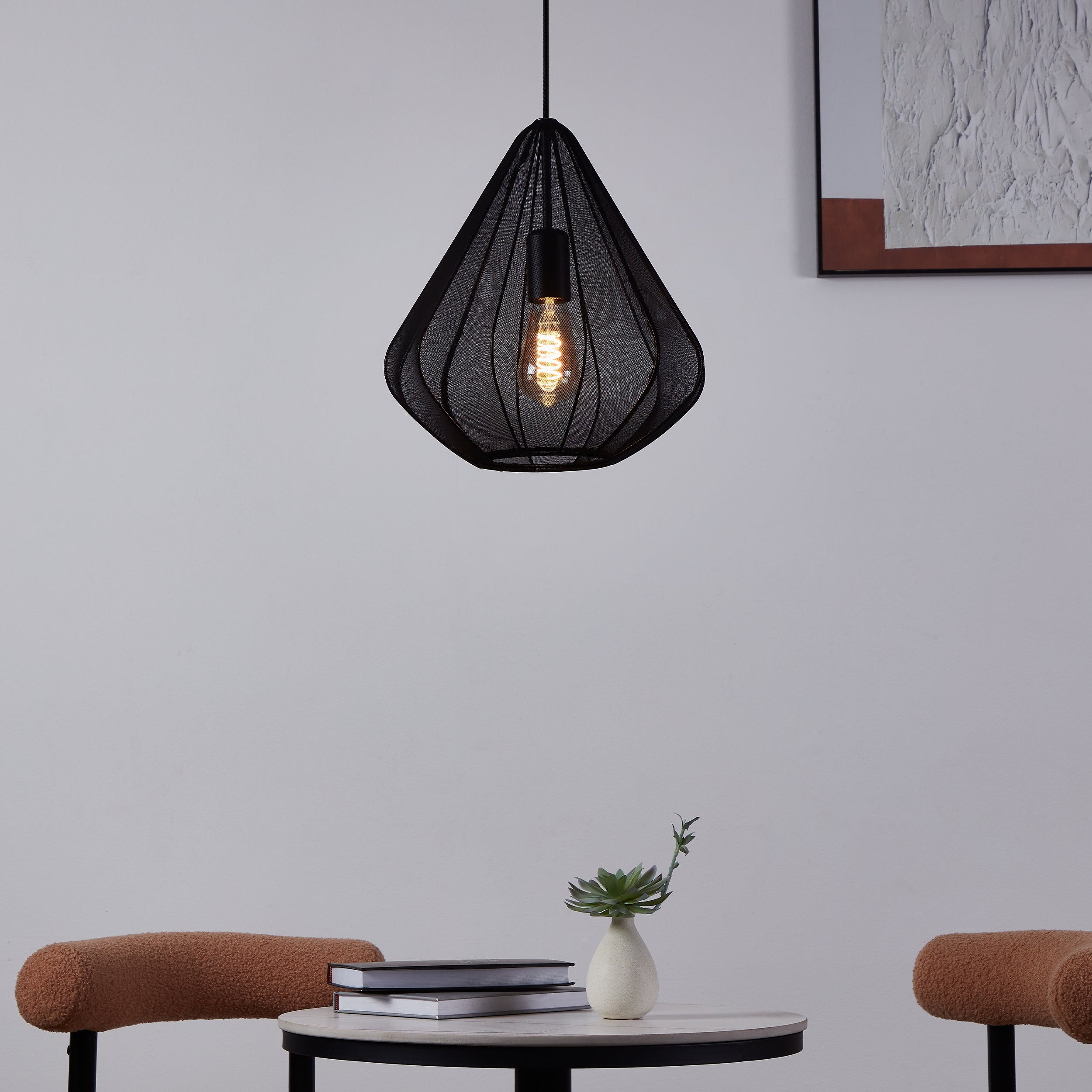 Eglo EU Stockbury Antique Brown Industrial Pendant Light