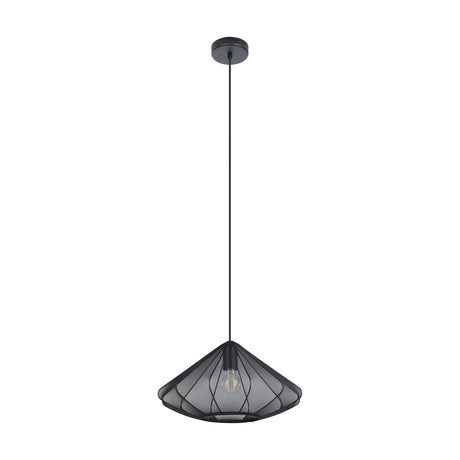 Eglo EU Dolwen Black Steel Contemporary Single Pendant, 42.5cm