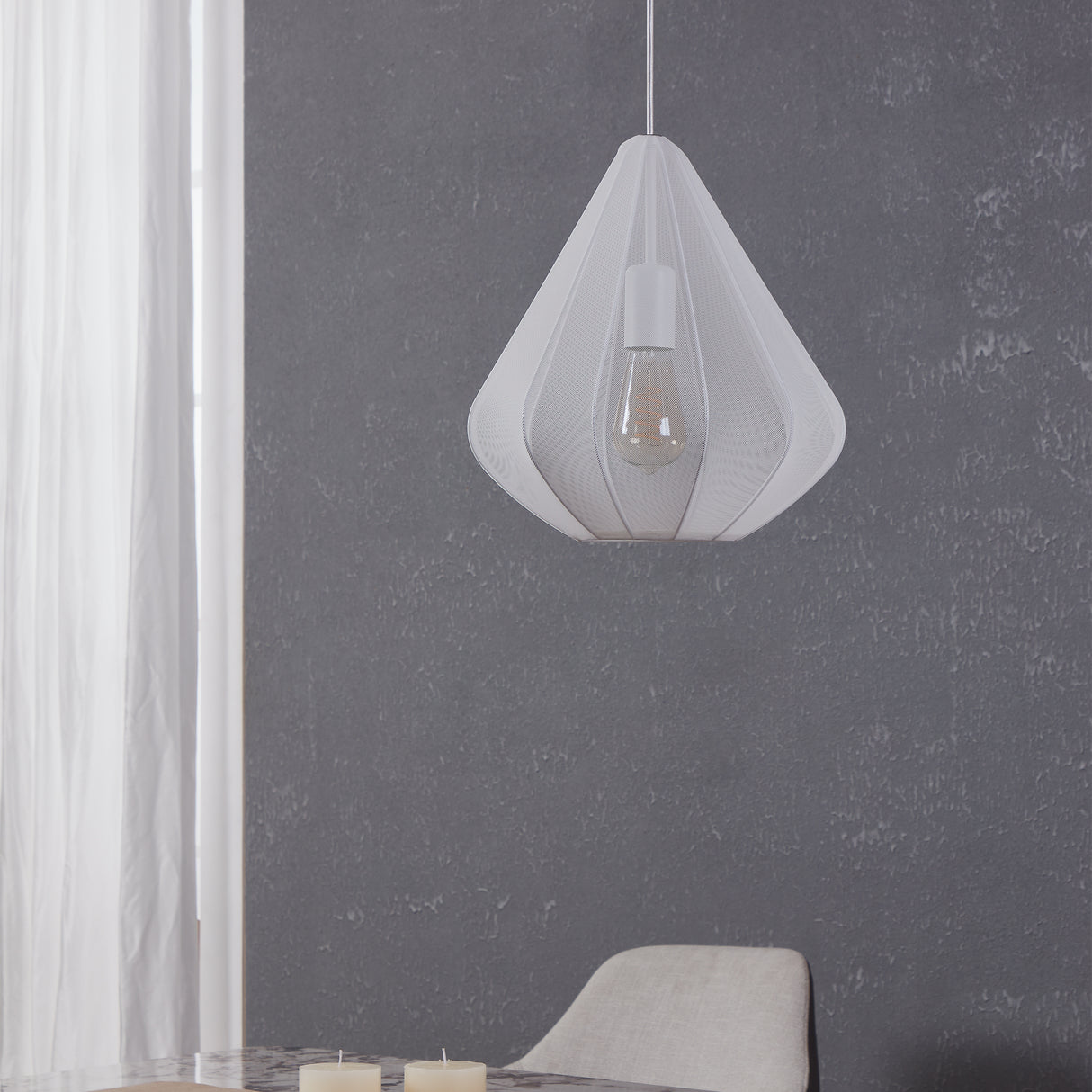 Eglo EU Dolwen White Steel Contemporary Single Pendant