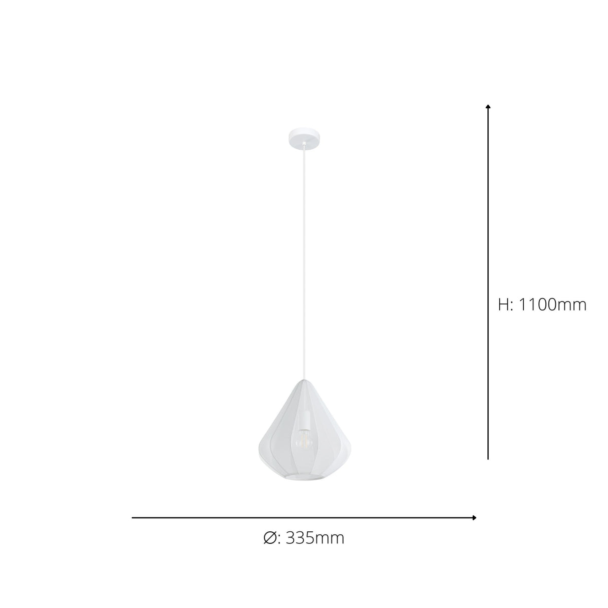 Eglo EU Dolwen White Steel Contemporary Single Pendant